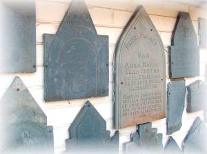 Headstones mounted at Irene concentration camp graveyard
