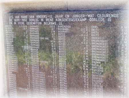 IreneCamp Cemetery - some of the names